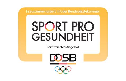 DOSB Sport Pro Gesundheit Logo DOSB Sport Pro Gesundheit Logo auf weißem Hintergrund